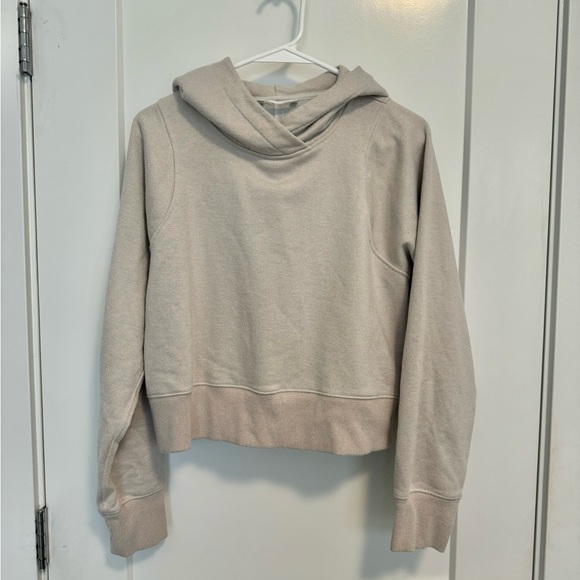 Lululemon Loungeful Cropped Hoodie - Bone/Beige - Size 10 - Picture 3 of 5